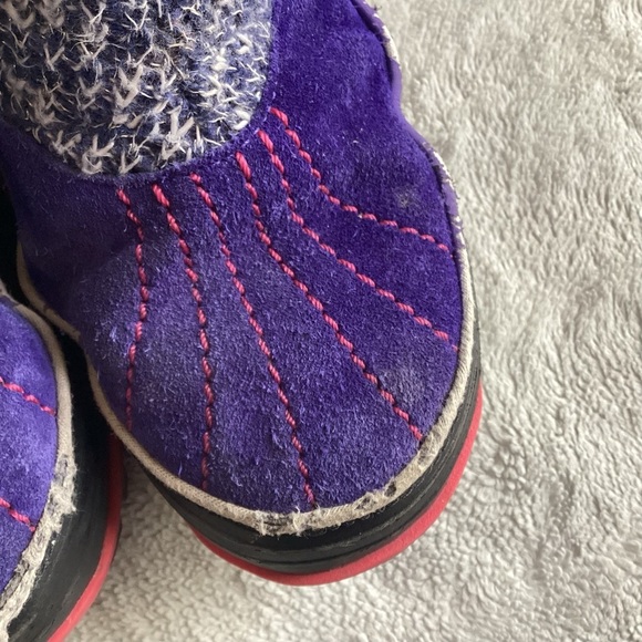 Sorel Tivoli II Suede Fur Lined Waterproof Pull-On Boot Purple Metallic Knit 6 - Picture 13 of 17